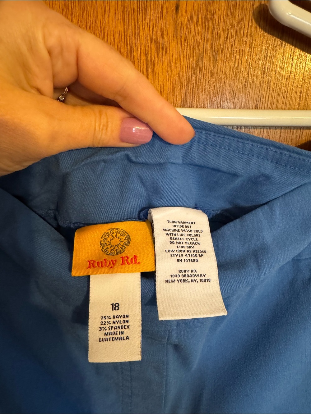 Ruby Rd. Light Blue Pull-On Capri Pants - Picture 3 of 3